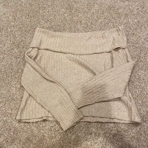 American Eagle Off the Shoulder Cream Sweater